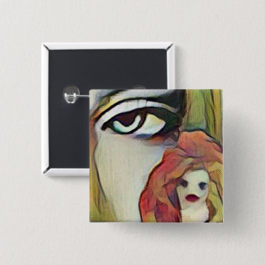 Pixie Eyes Vierkante Button 5,1 Cm (Voorkant /achterkant)