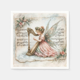 Pixie Fairy speelt een harp Servet