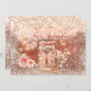 Pixie Fairy Wings Sparkle Mason Jar Invitations