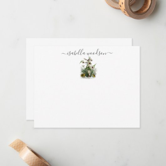 Pixie fée magique Nom de script Carte de note (Devant/Arrière en situation)