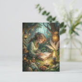 Pixie Girl Writing Briefkaart (Staand voorkant)