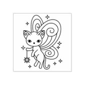 Pixie Kat Feeënavleugels Kitty Rubberstempel (Afrduk)