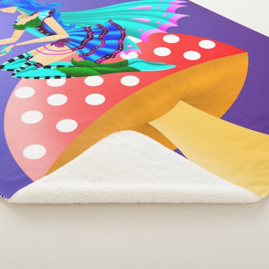 Pixie on Mushroom - Wonderland Art Sherpa Deken (3/4)