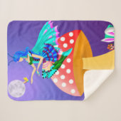 Pixie on Mushroom - Wonderland Art Sherpa Deken (Voorkant (horizontaal))