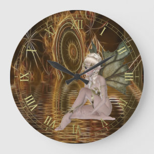 Pixie op Surreal Fractal Water Wall klok