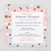 Pixie Polka Dot Twins Baby shower Invitation Kaart (Voorkant / Achterkant)