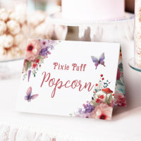 Pixie Puff Popcorn Buffet Carte Étiquette d'annive