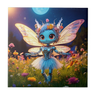 Pixie Robot Ballerina Dansen in de Wildflowers Tegeltje