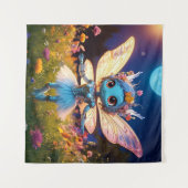 Pixie Robot Ballerina Dansen in de Wildflowers Wandkleed (Voorkant (horizontaal))