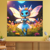 Pixie Robot Ballerina Dansend in de Wilde Bloemen Canvas Afdruk (Insitu (Woonkamer))