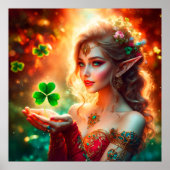 Pixie St Patrick's Day meisje kleurrijke zomer kun Poster (Voorkant)