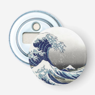 PixPix, Great Wave, Hokusai, 飾 の 神 Dezines 北 Dezin Button Flesopener