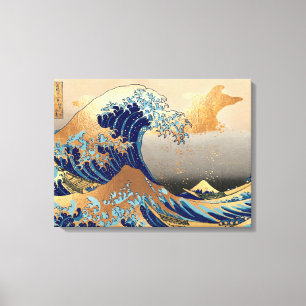 PixPix, Great Wave, Hokusai, 飾 の 神 Dezines 北 Dezin Canvas Afdruk