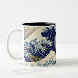 PixPix, Great Wave, Hokusai, 飾 の 神 Dezines 北 Dezin Tweekleurige Koffiemok