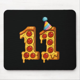 Pizza 11e verjaardag 11 jaar oud feest Pet Bday Bo Muismat