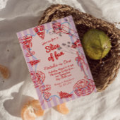 Pizza 1e hand getrokken plak van leuke verjaardags kaart