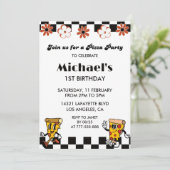 Pizza 1e Verjaardag Uitnodigingen | Grappig Pizza  (Staand voorkant)