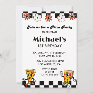 Pizza 1er anniversaire Invitations Funny Pizza Pa