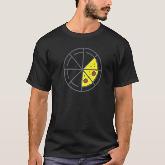 Pizza 3 Slices Cheese Pepperoni Funny Geometric Fo T-shirt (Voorkant)