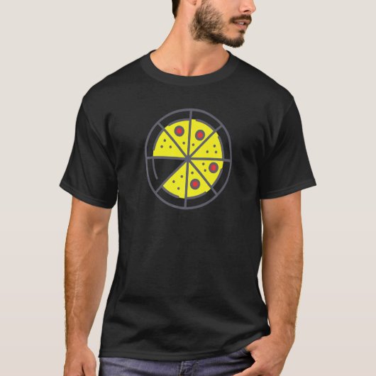 Pizza 7 Slices Cheese Pepperoni Funny Geometric Fo T-shirt (Voorkant)