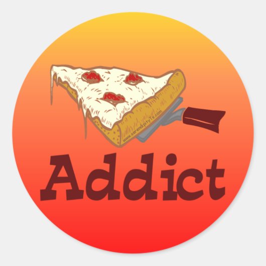 Pizza Addict Ronde Sticker (Voorkant)
