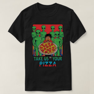 Pizza Aliens blk Mannen T-shirt
