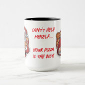 Pizza amusant Christmas Mug éditable (Centre)