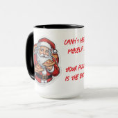 Pizza amusant Christmas Mug éditable (Devant gauche)