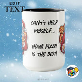 Pizza amusant Christmas Mug éditable