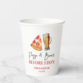 Pizza and Brews Before I Do's Rehearsal Dinner Papieren Bekers (Achterkant)