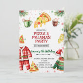 Pizza and Pajamas Christmas Invitation (Debout devant)
