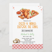 Pizza and Wings Before The Rings Invitation (Devant / Derrière)