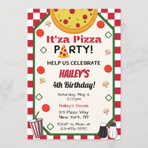 Pizza Anniversaire Fête Invitation