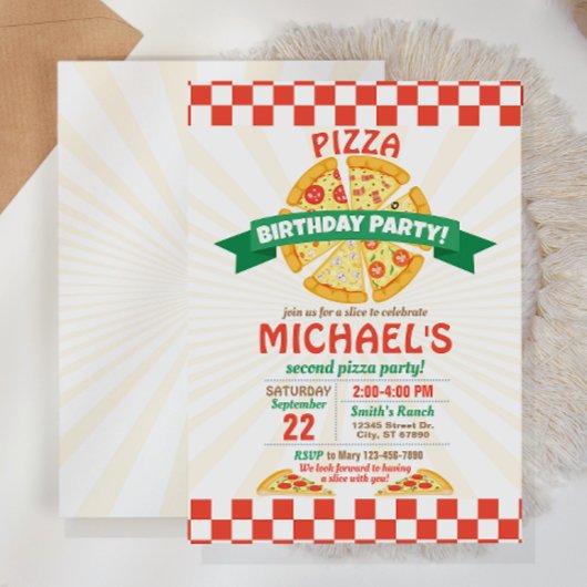 Pizza Anniversaire Fête Invitation