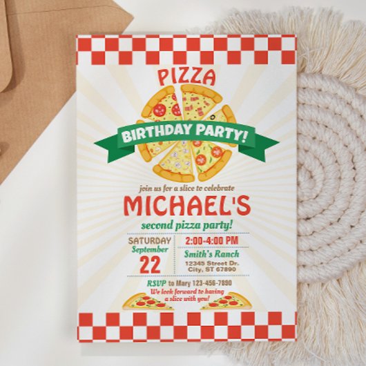Pizza Anniversaire Fête Invitation