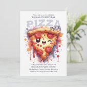 Pizza Anniversaire Fête Invitation (Debout devant)