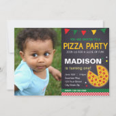 Pizza Anniversaire Invitation avec photo (Devant)