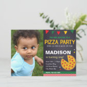 Pizza Anniversaire Invitation avec photo (Debout devant)