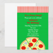 Pizza Anniversaire Invitations (Devant / Derrière)
