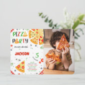 Pizza Anniversaire Photo invitation (Debout devant)