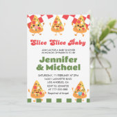 Pizza Baby Douche Invitations Slice Slice Baby (Debout devant)