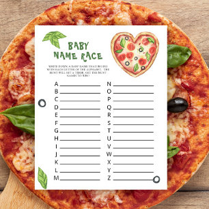 Pizza baby shower - Baby naam race spel