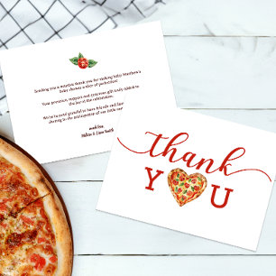 Pizza Baby shower Carte de remerciements - Fun Foo