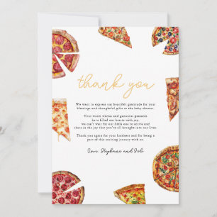 Pizza Baby shower Dank u kaart