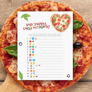 Pizza baby shower emoji pictionary spel