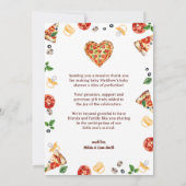 Pizza Baby shower Foto Dank u kaart – Leuk Co-ed (Achterkant)