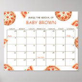 Pizza Baby shower Guess Vervaldatum Kalender Poster (Voorkant)