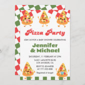 Pizza Baby Shower Invitations Pizza Party Pacifier (Devant / Derrière)