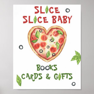 pizza baby shower - kaarten en cadeaus poster