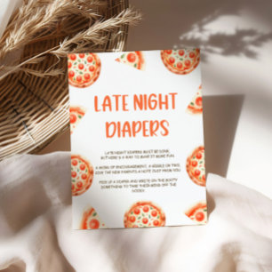 Pizza Baby shower Late Night Luiers Teken Poster